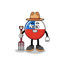 Cartoon mascot of chile flag doctor