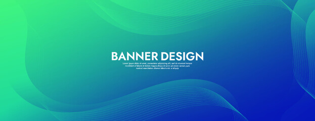 Abstract Green Fluid Banner Template. Modern background design. gradient color. Dynamic Waves. Liquid shapes composition. Fit for banners