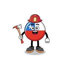 Cartoon mascot of chile flag farmer
