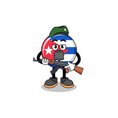 Character cartoon of cuba flag as a special force