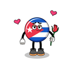 cuba flag mascot falling in love