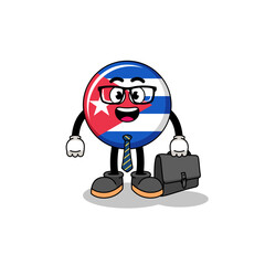 cuba flag mascot as a businessman