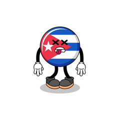 cuba flag mascot illustration is dead