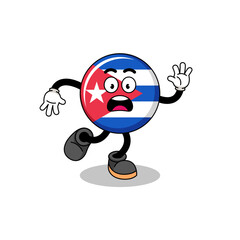 slipping cuba flag mascot illustration