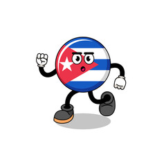 Fototapeta na wymiar running cuba flag mascot illustration