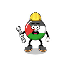 Fototapeta premium Character Illustration of palestine flag with 404 error