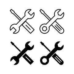 Repair tools icon vector for web and mobile app. tool sign and symbol. setting icon. Wrench and screwdriver. Service