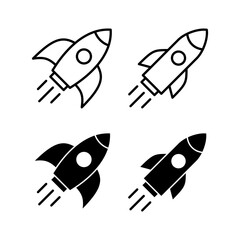 Rocket icon vector for web and mobile app. Startup sign and symbol. rocket launcher icon
