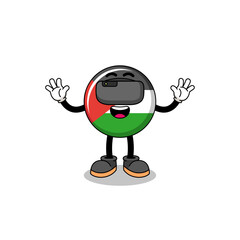 Illustration of palestine flag with a vr headset