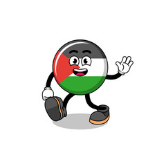 palestine flag cartoon walking