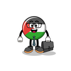 palestine flag mascot as a businessman