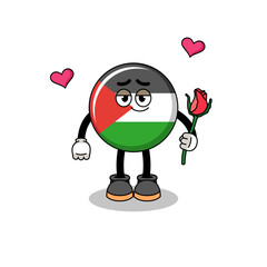 palestine flag mascot falling in love