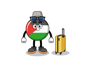 palestine flag mascot doing vacation