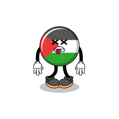Obraz premium palestine flag mascot illustration is dead