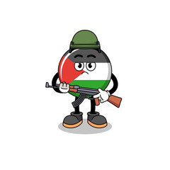 Cartoon of palestine flag soldier