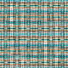 Teal rustic coastal beach house check fabric tile. Seamless sailor flannel textile gingham repeat swatch.
