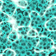 Abstract cell of virus or pathogenic bacterium under microscope, biofilm illustration.