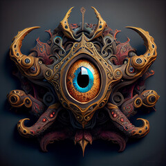 Ornate Fantasy Eye Graphic Flourish, AI