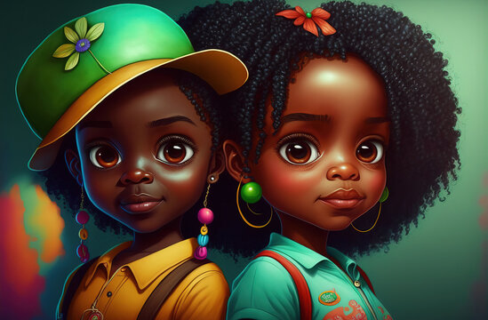 Cartoon African American Kids Images – Browse 39,906 Stock Photos ...