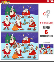 differences game with Santa Clauses on Christmas