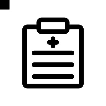 medical record icon line style vector