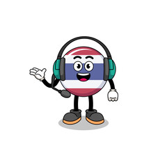 Mascot Illustration of thailand flag as a customer services