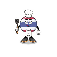 Mascot Illustration of thailand flag chef
