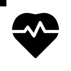 heart rate icon solid style vector