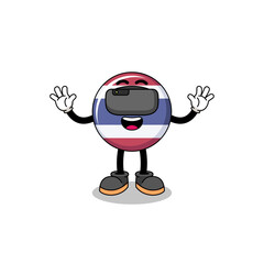 Illustration of thailand flag with a vr headset