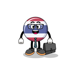 thailand flag mascot as a businessman