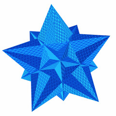 Shimmering Blue Star: The Perfect Holiday Decoration. Blue star isolated