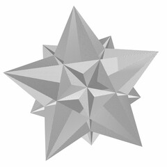 Shimmering Origami Star: A 3D Isolated Shape for Holiday Decorations.