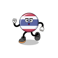 running thailand flag mascot illustration