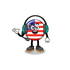 Mascot Illustration of malaysia flag as a customer services