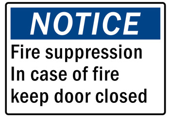 Fire hazard, fire extinguisher sign and label