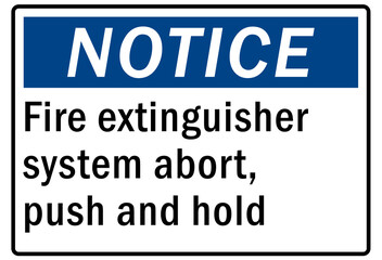 Fototapeta premium Fire hazard, fire extinguisher sign and label