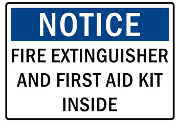 Fire hazard, fire extinguisher sign and label