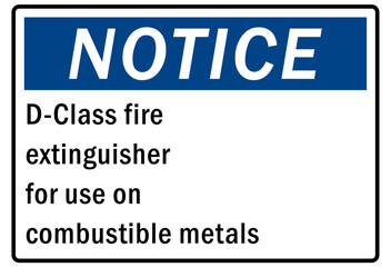 Fire hazard, fire extinguisher sign and label