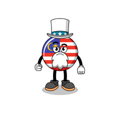Illustration of malaysia flag cartoon with i want you gesture