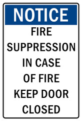 Fire hazard, Fire extinguisher sign and labels