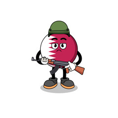 Cartoon of qatar flag soldier