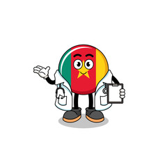Cartoon mascot of cameroon flag doctor
