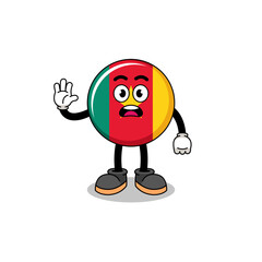 cameroon flag cartoon illustration doing stop hand