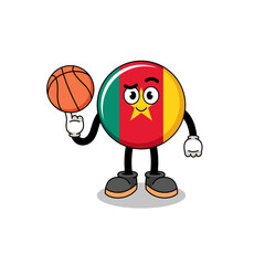 cameroon flag illustration as a basketball player