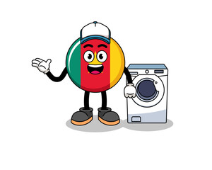 cameroon flag illustration as a laundry man