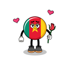 cameroon flag mascot falling in love