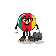 cameroon flag mascot as a businessman