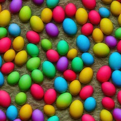 Easter Eggs Seamless Infinite Pattern, Generative AI