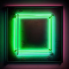 square frame light neon
