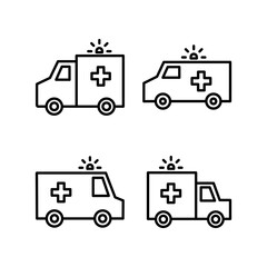 Ambulance icon vector for web and mobile app. ambulance truck sign and symbol. ambulance car